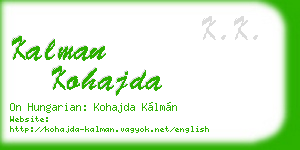 kalman kohajda business card