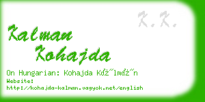 kalman kohajda business card